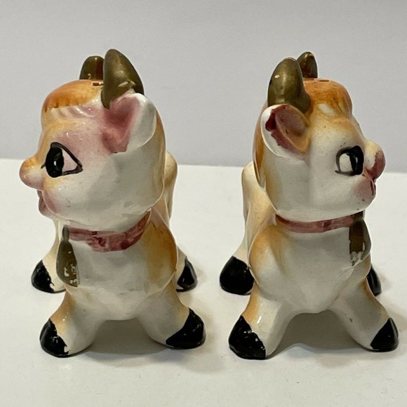 Vintage 1950's Ceramic Salt & Pepper Shakers Cow anthropomorphic japan - Picture 10 of 10
